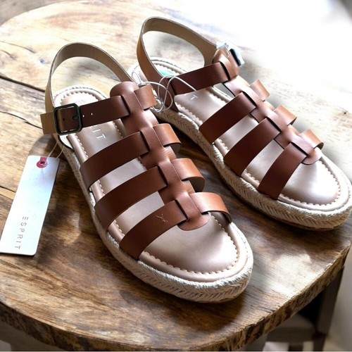 Esprit Anna Vegan Leather Strap Platform Sandal in Whiskey