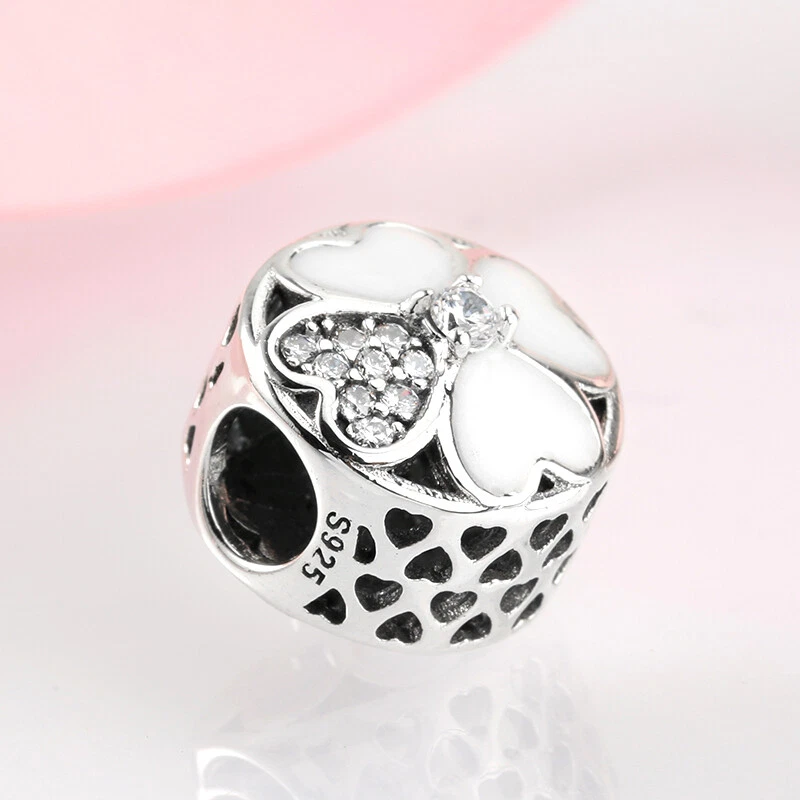 Charm Quadrifoglio petalo strass in argento 925 - Les Folies - Immagine 4 di 4