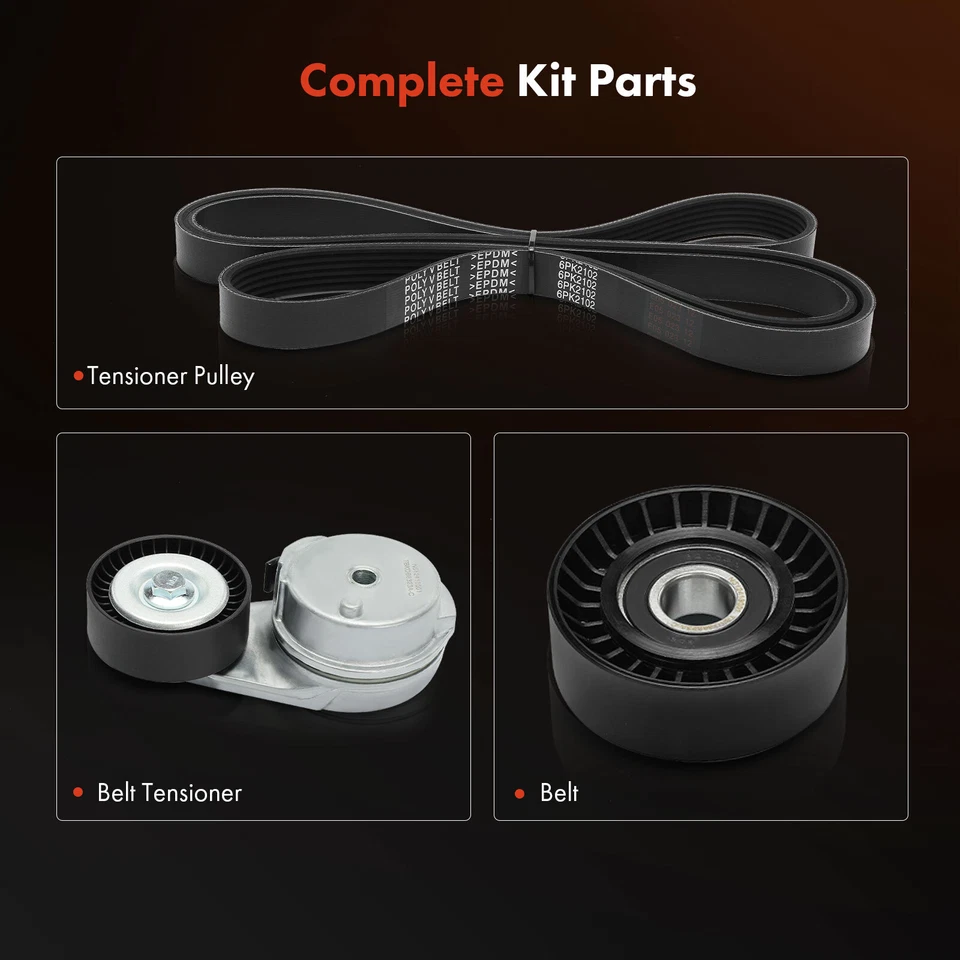 Kit de componentes de transmisión por correa Serpentine de 3 piezas para Dodge Durango 2011-2015 V8 5,7 L GAS Foto 2 de 4