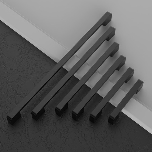 10 Pack Matte Black Cabinet Pulls 3-3/4 Inch96MM Hole Centers Kitchen Cabinet... - Picture 2 of 6