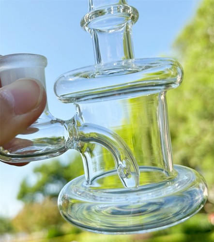 Pyrex 5.5" Clear Glass Bong Water Pipe Smoking Hookah Bubbler Shisha W/14mm Bowl - Picture 8 of 10