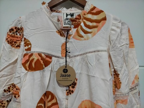 New Women's Cyra Blouse Marcel print Jaase Seashell Boho Fashion Kenzie Tenzie - Picture 6 of 18