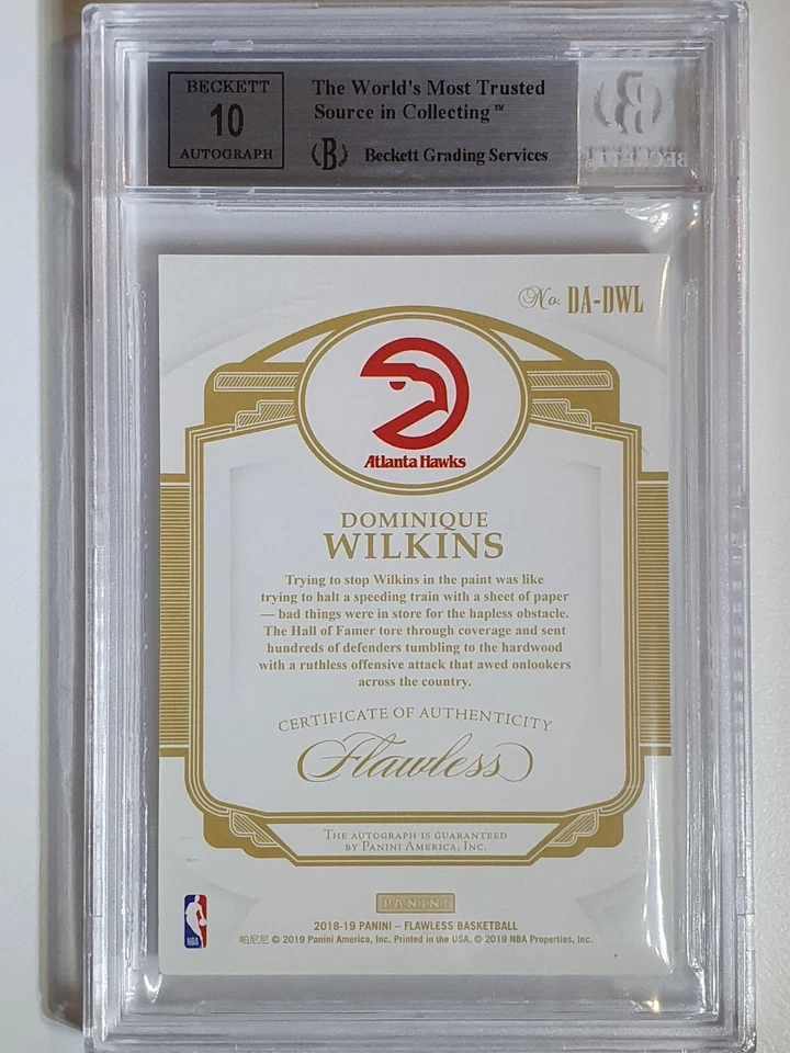 Flawless Dominique Wilkins 2018 auto rubí/15 autógrafos - BGS 9 (POP 1) Foto 4 de 4