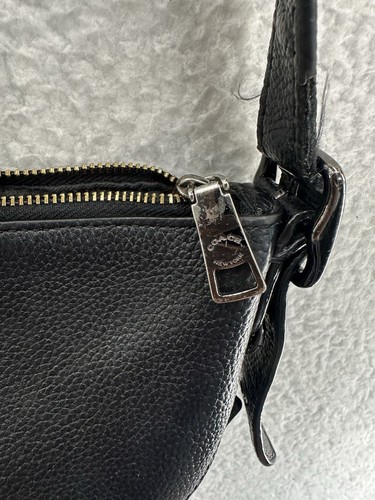 Coach Dufflette Leather Crossbody Bag Black Purse Strap Metallic 21377 Preowned - Picture 5 of 15
