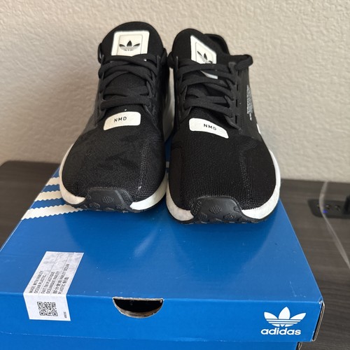 Adidas ORIGINALS NMD R1 Black White Boost Ultra Run Shoes Mens 8.5 Fast Ship - Picture 8 of 12