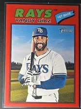 Yandy Diaz 2026 Topps Heritage #47 Red Border Rays