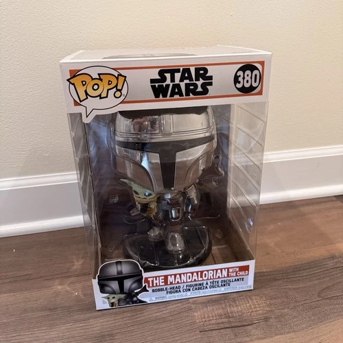 Funko Pop! Vinyl Jumbo 10 in: Star Wars - The Mandalorian (Chrome) #381
