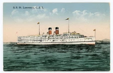 C.S.L. Vapeur S.S. ST LAWRENCE Steamship Quebec Canada 1928 Novelty Mfg & Arts