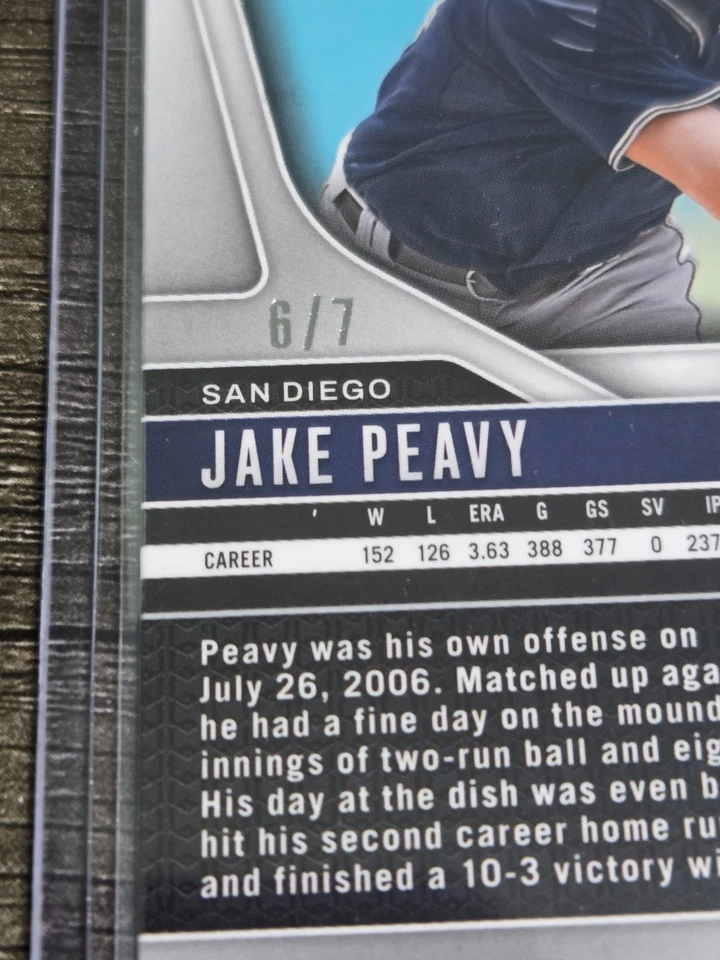 PANINI PRIZM BB #224 2025 - JAKE PEAVY - FOTL GOLD SHIMMER - #6 DE /7 Foto 3 de 3