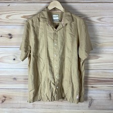 Scotch  Soda Shirt Mens Large Tan Linen Cotton Blend Casual Resort