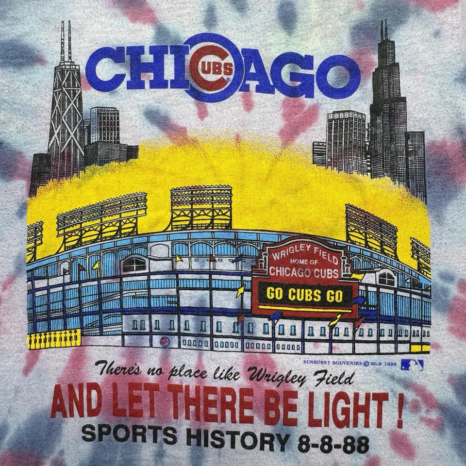 De colección Años 80 Chicago Cubs Let There Be Light Wrigley’s 1st Night Game 1988 Pequeño Foto 2 de 4