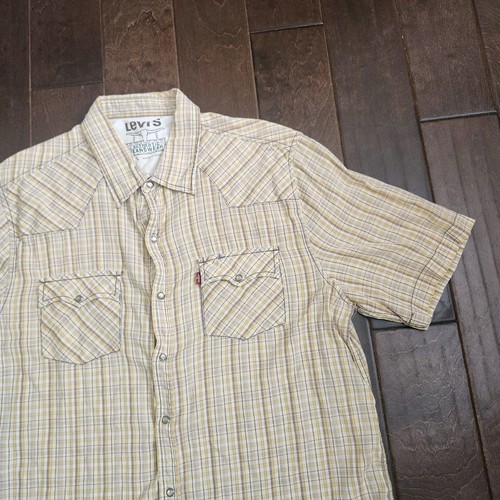Levi's Men's Short Sleeve Button Up Plaid Shirt - Size XL - Picture 5 of 14