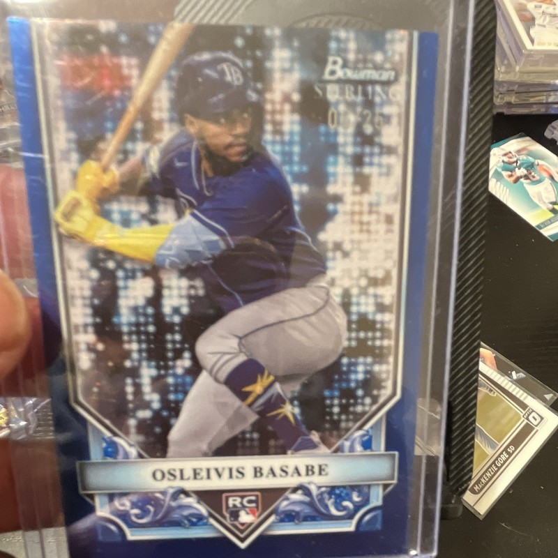 Topps 2024 Bowman Sterling Osleivis Basabe Rookie Rev Blue /25 Rays #BSR-17