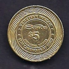 SANDS / VENETIAN MACAU  "$5"  Casino Chip Brass Token China