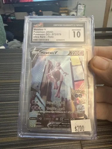 Mewtwo V 072/078, 2022 Pokemon GO English Alternate Art, CGC 10