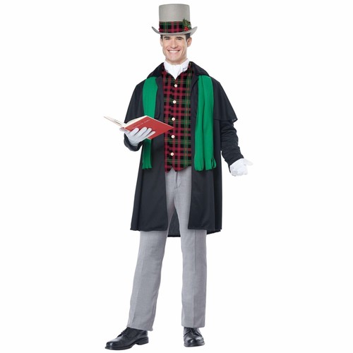 Holiday Caroler Mann Weihnachten viktorianisch alter Tag Krippe Erwachsene Herren Kostüm L