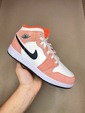 Nike Air Jordan 1 Mid SE Orange Suede gs trainers Uk6 (6.5y) Brand New?DV1336800