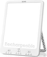 Light Therapy Lamps Rechargeable, 10000 Lux Sunlight Lamp with Wake-Up Function,