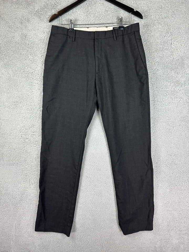 Pantalones Banana Republic Para Hombre 33x32 Gris Moderno Calce Ajustado 100% Lana Vestido Oficina Foto 2 de 4