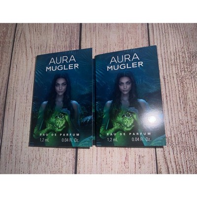 2x Aura Mugler Eau de Parfum EDP Travel Size Sample 1.2 ml - .04 fl oz