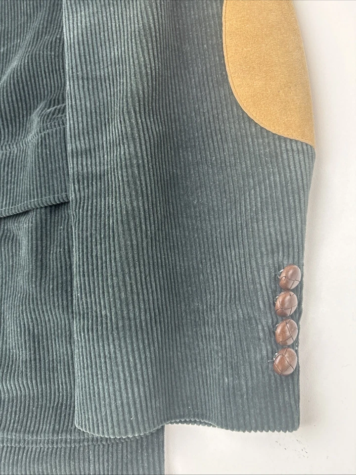 Vintage Woolrich Green Corduroy Blazer Suede Elbow Patch Jacket Men's 44R - Image 3 of 4