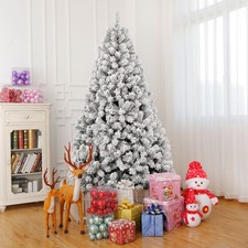 7FT Artificial Pre-lit Christmas Tree with 1000 Branch 400Lights Remote Control