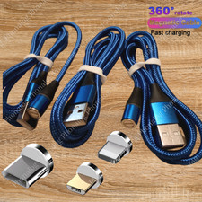 3 PACK Magnetic Phone Charger Fast Charging Cable For Micro USB/Type C/ iPhone