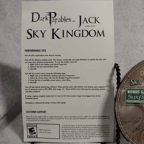 Dark Parables: Jack and the Sky Kingdom - Collector's Edition (PC) No Case - Picture 1 of 3