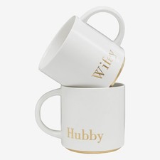 Mr.  Mrs. Premium Ceramic Mugs 2-Piece Set - Wedding Luxury Gift Hubby Wifey