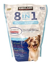 Kirkland Signature 8-In-1 Multi-Benefit Soft Chews For Dogs, 250-count