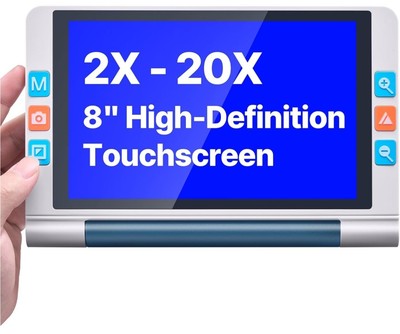 VEVOR Portable Digital Magnifier, 8-inch Touchscreen Electronic Video Magnifier