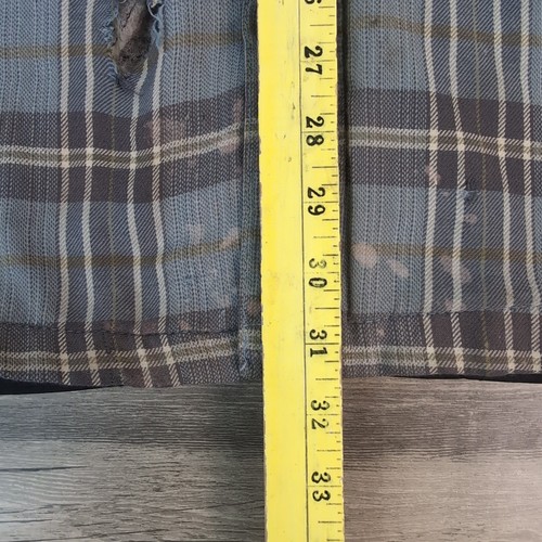 Men's XL Plaid Flannel Shacket Hoodie Distressed Grunge Quilted Lined - Picture 11 of 14