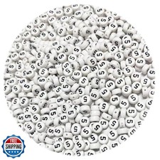 500PCS 4x7mm Arabic Numerals Beads 5 for Friendship Bracelets Jewelry Making