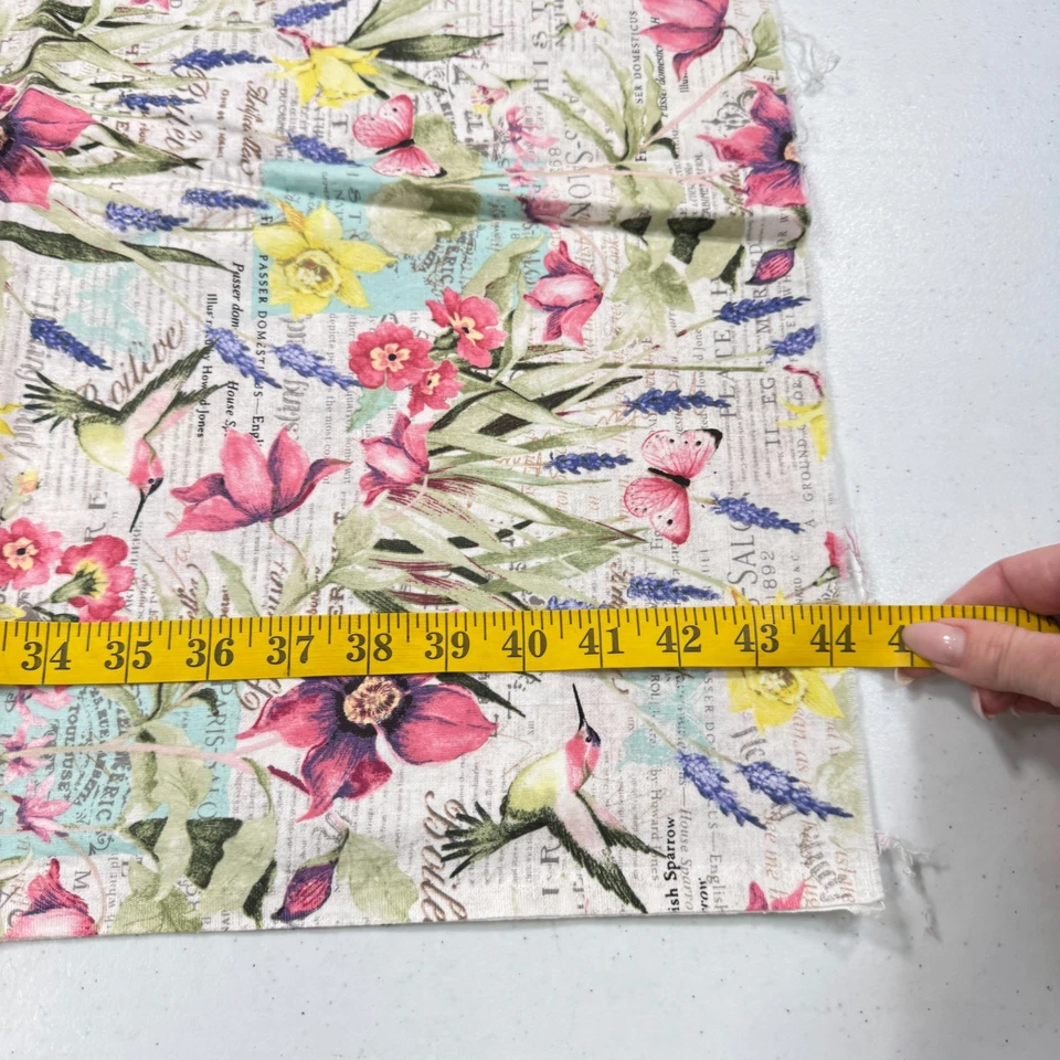 susan winget fabric pink floral words butterflies quilting cotton 44x41 1.2 yr - Image 4 of 4