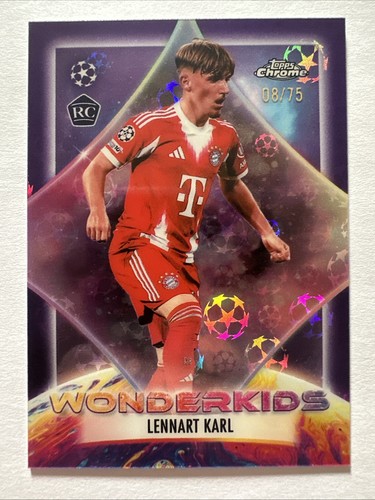 2025-26 Topps Chrome UEFA Lennart Karl Wonder Kids Purple StarBall Refractor /75