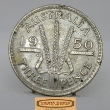 1950 Australia Silver 3 Pence - #C54871NQ