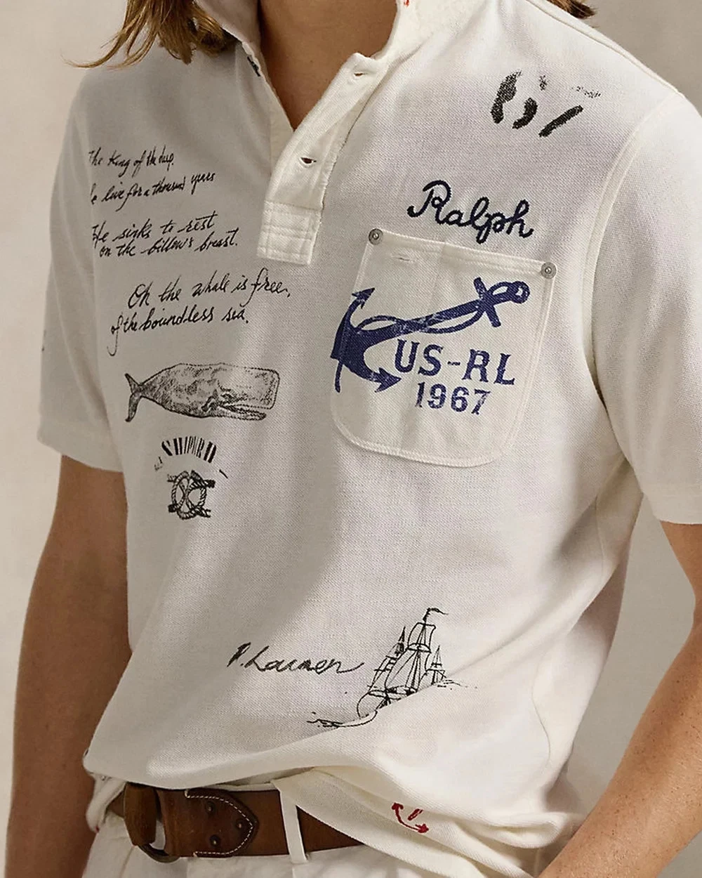 Polo Ralph Lauren men's Classic Fit Mesh Graphic Polo Shirt size M