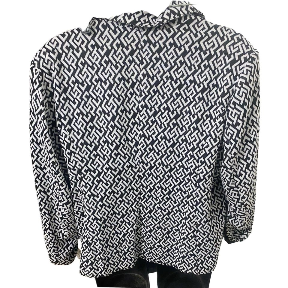 Chaqueta Blazer Dressbarn Frente Abierto Para Mujer Talla Grande 3X Negra/Blanca Nueva Con Etiquetas Foto 3 de 4