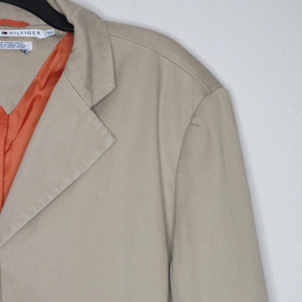 Tommy Hilfiger Mujer Elegante Tostado Pana 4 Botones Blazer Chaqueta 12 B38 Foto 4 de 4