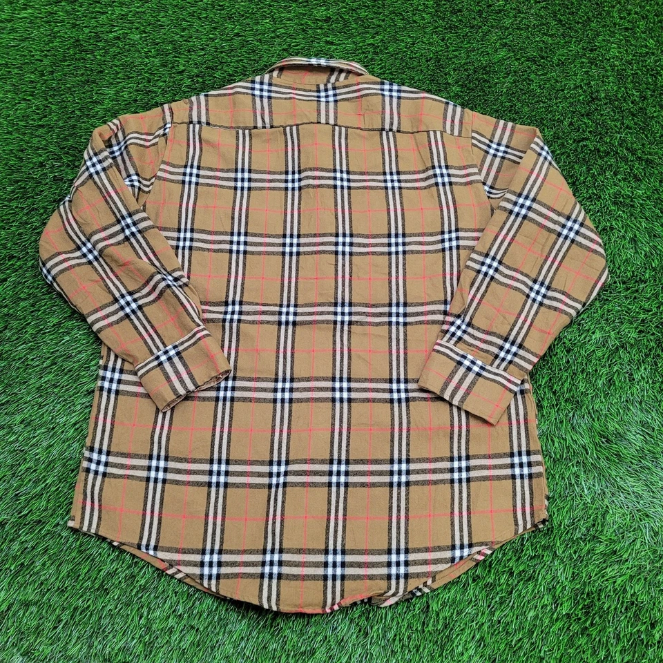 Vintage Madras Plaid Button Shirt XL/XLT 24x31 Shadow - Image 3 of 4