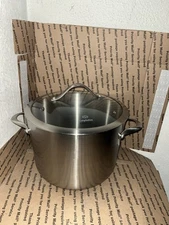 Calphalon 8Qt Stock Pot #808 Stainless Steel With Glass Lid