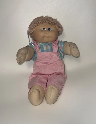 1984 Vintage Cabbage Patch Kids Preemie Doll Short Hair Blue Eyes, CPK Outfit