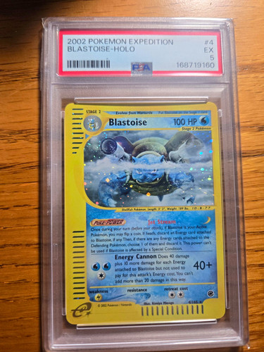 Pokemon Card 2002 Expedition Base Set Blastoise Holo Rare 4/165 PSA 5