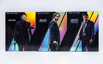 John Wick Chapters 1-3 Blu-ray+DVD Limited Edition Walmart Exclusive Slipcovers