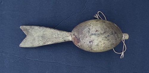 Antiker figürlicher Angelschwimmer Bobber Volkskunst Holz geschnitzt um 1900 - Bild 24 von 24