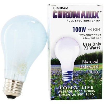 Chromalux Frosted Full Spectrum 100 Watt Light Bulb 1 Count