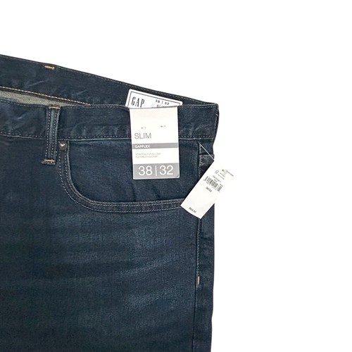 Gap Flex Herren Größe 38x32 Dunkelblau Slim Fit Jeans Denim Hose Neu mit Etikett - Bild 4 von 6