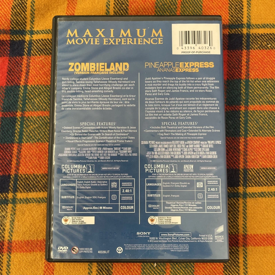 Zombieland (DVD, 2009) / Pineapple Express doble función Foto 2 de 2