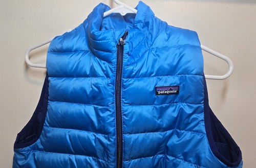 Patagonia Down Puffer Vest Youth XL 14 Blue Zip Jacket Winter Outdoor