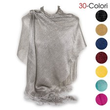 Stola cerimonia elegante lurex donna ragazza coprispalle a rete foulard estivo